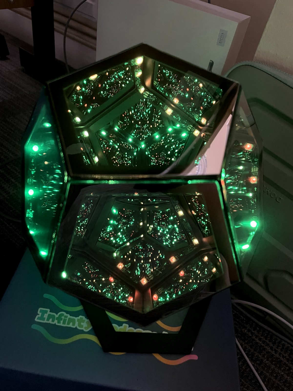 Infinity Mirror Dodecahedron Lamp