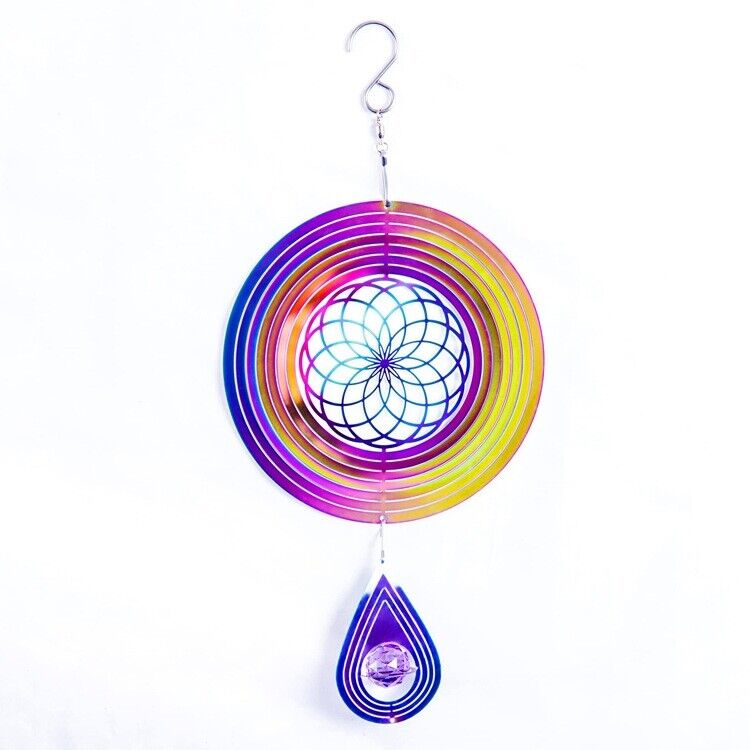 Star In Circle Holographic-Style 3D Wind Spinner - 40cm x 15cm