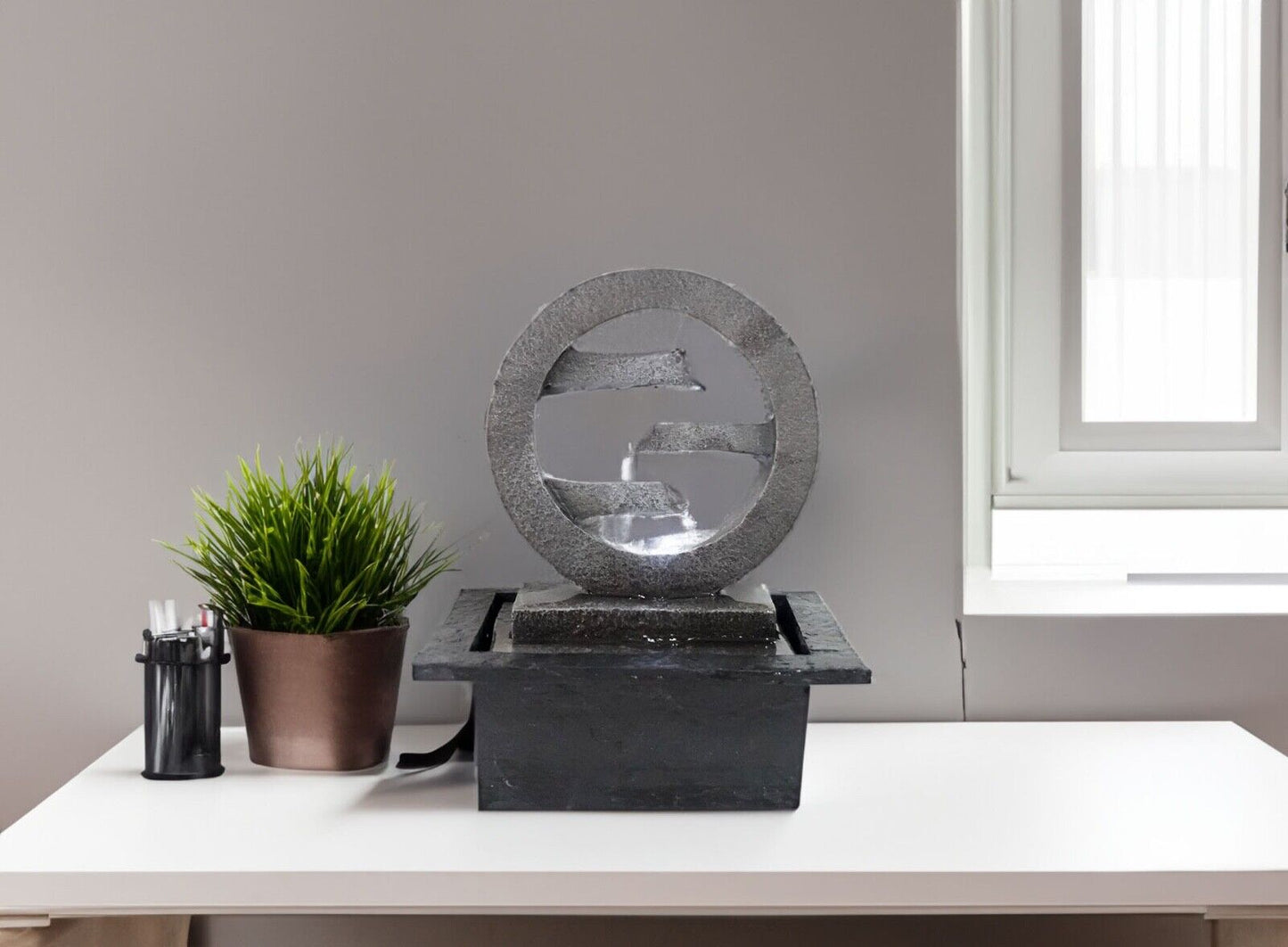 LED Indoor Desktop Waterfall Rounded Fountain