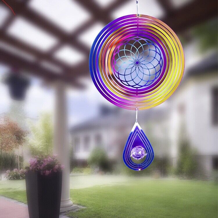 Star In Circle Holographic-Style 3D Wind Spinner - 40cm x 15cm