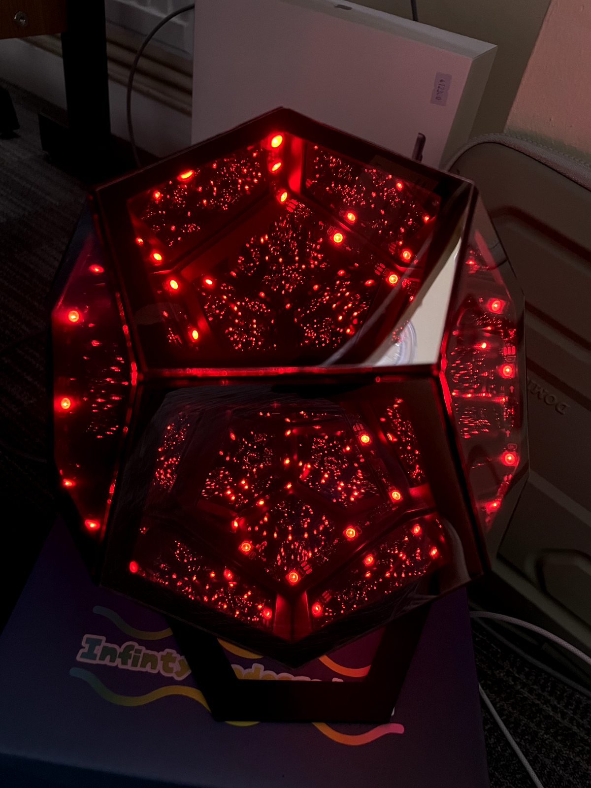 Infinity Mirror Dodecahedron Lamp