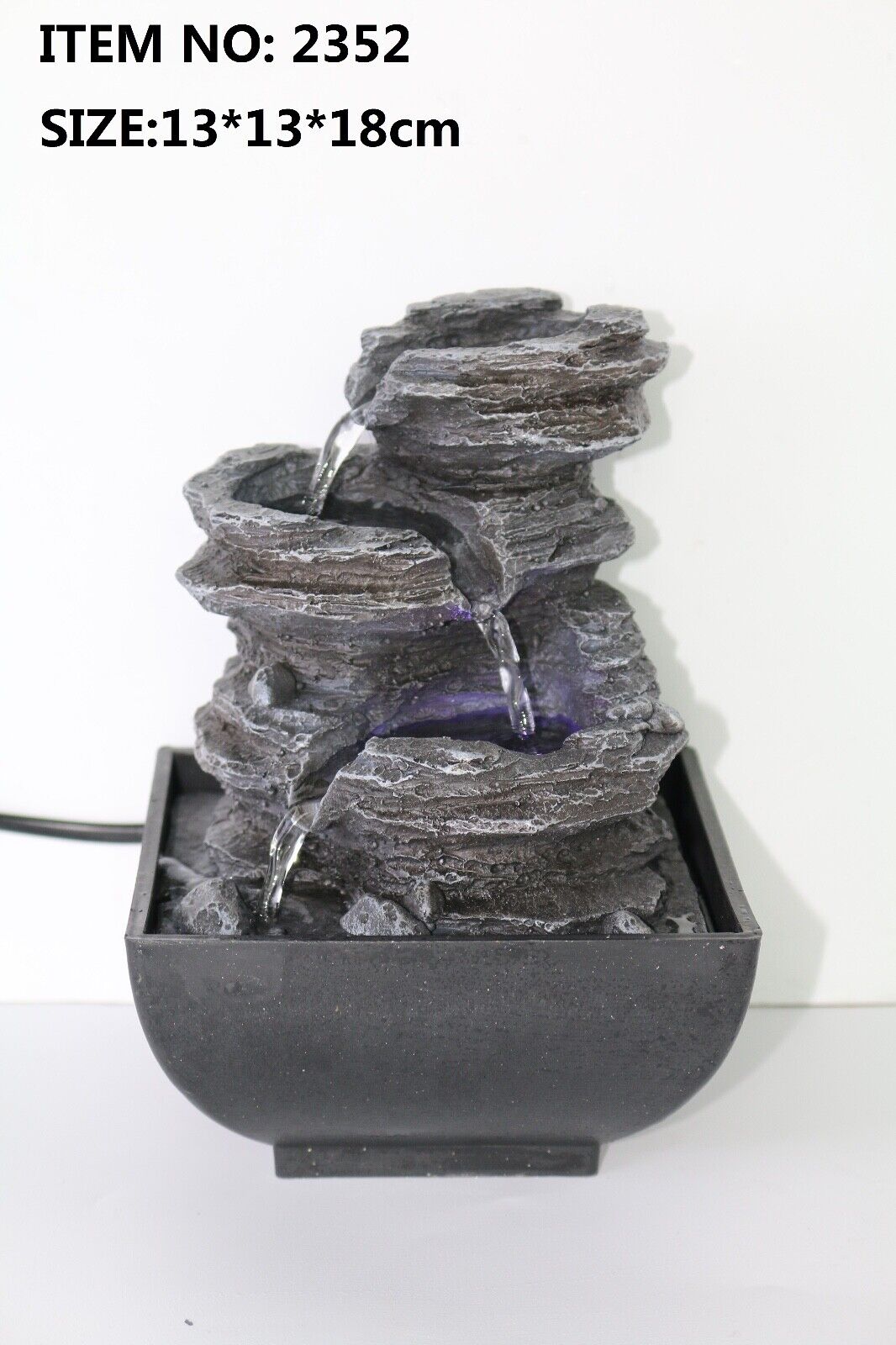 LED Indoor Desktop Waterfall Fountain Stone Pile