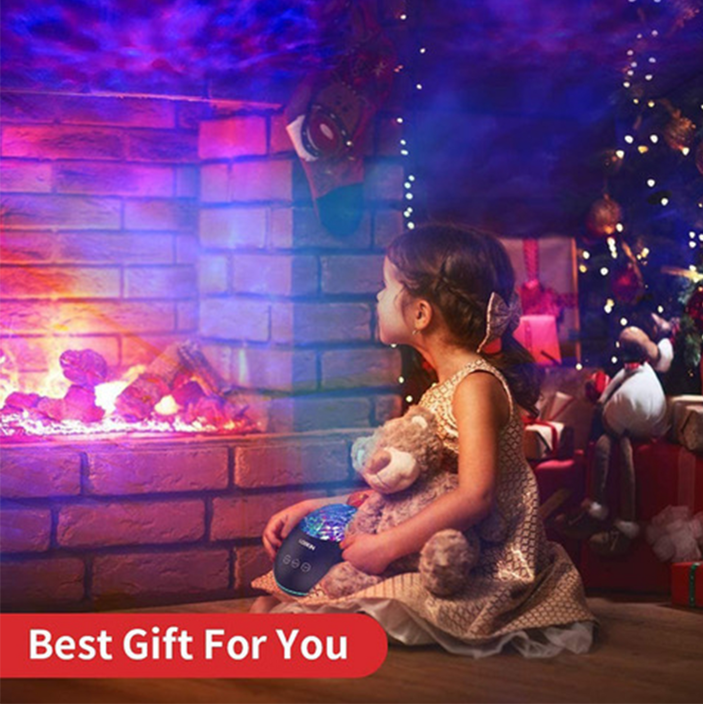 Lucky Stone Ocean Galaxy Stars Projector LED Night Light Bluetooth Speaker