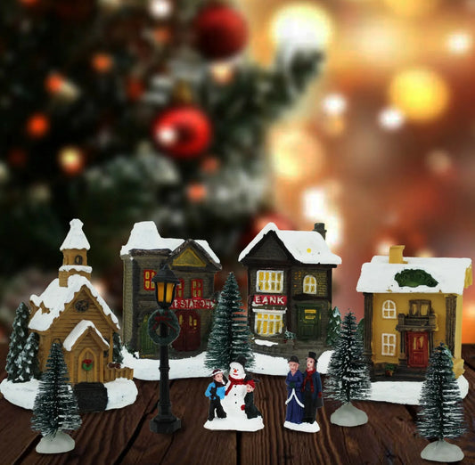 Mini Village Light Up Christmas Scene