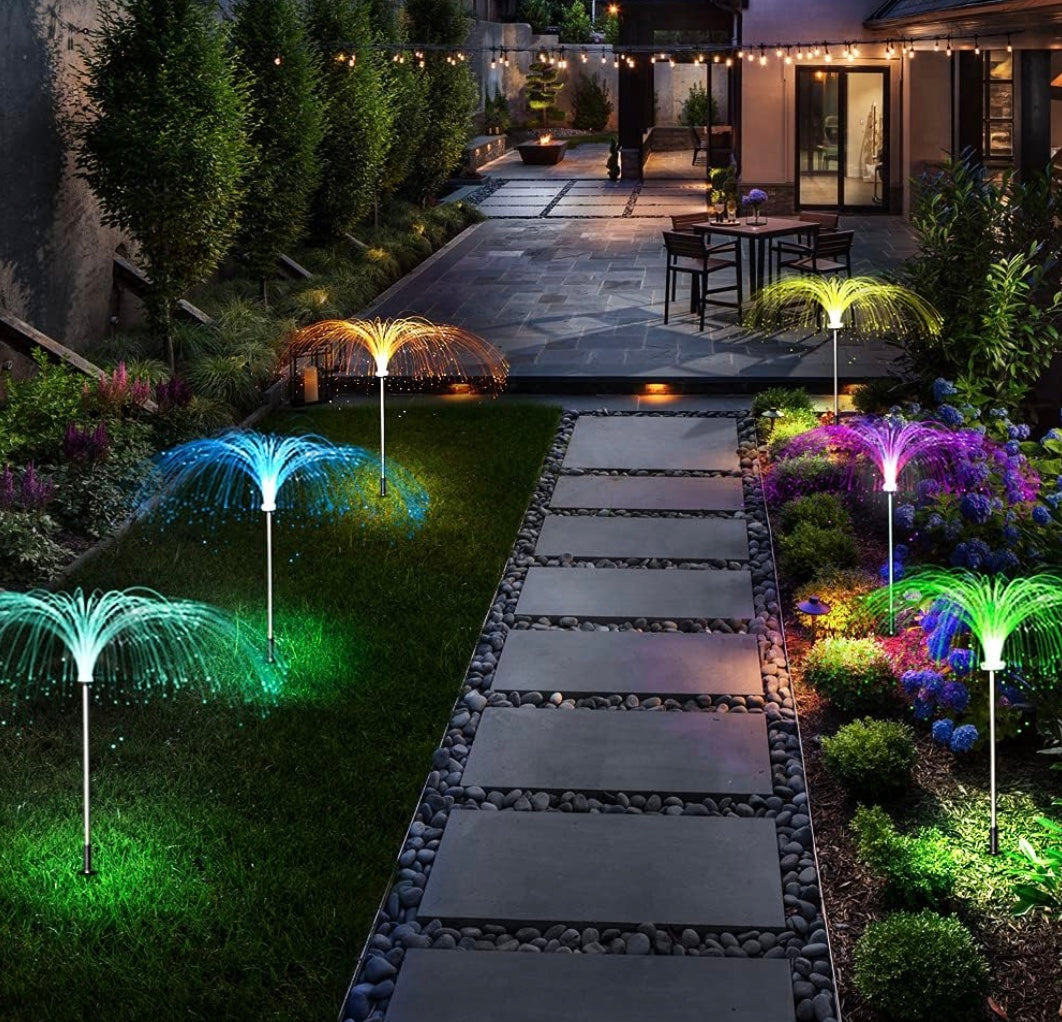 2x Solar Charging Jellyfish Light Garden LED Outdoor Pathway Decoration