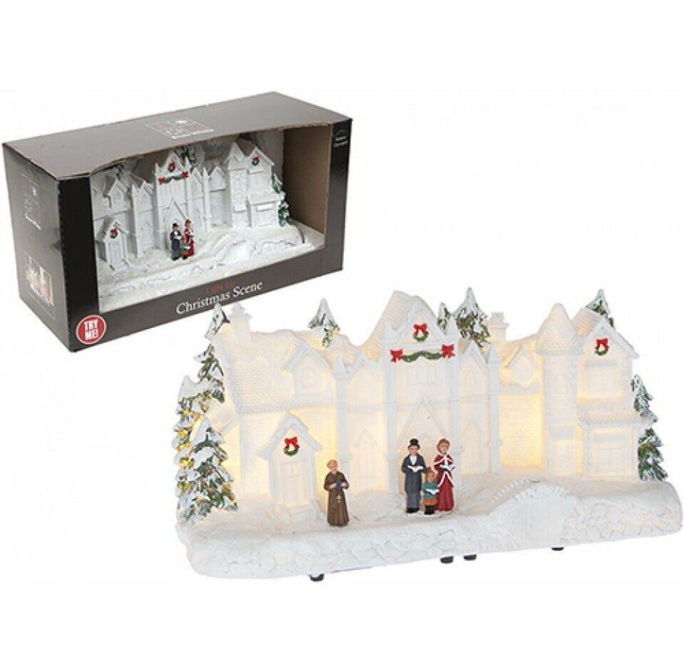 Light Up Christmas Resin Scene Decoration