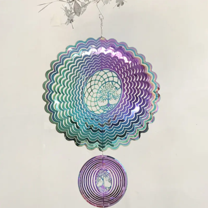 Yggdrasil Holographic-Style 3D Wind Spinner - 44cm x 25cm