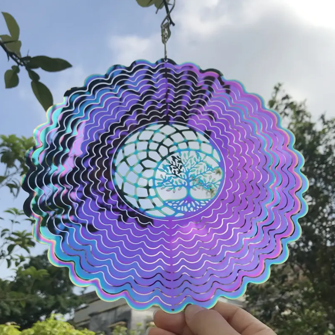 Yggdrasil Holographic-Style 3D Wind Spinner - 44cm x 25cm