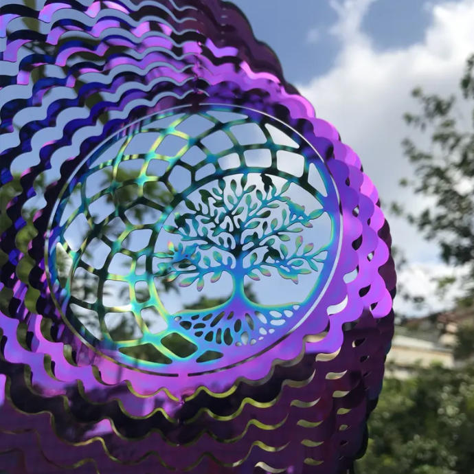 Yggdrasil Holographic-Style 3D Wind Spinner - 44cm x 25cm