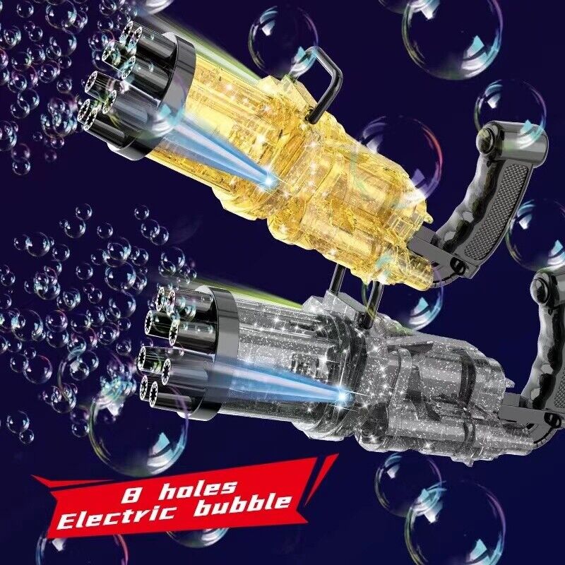 Gatling Bubble Machine with Lights - 8-Hole