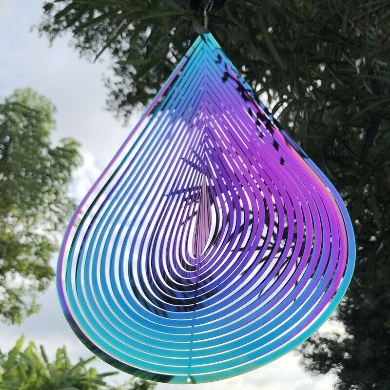 Water Droplet Holographic-Style 3D Wind Spinner - 30cm x 20cm