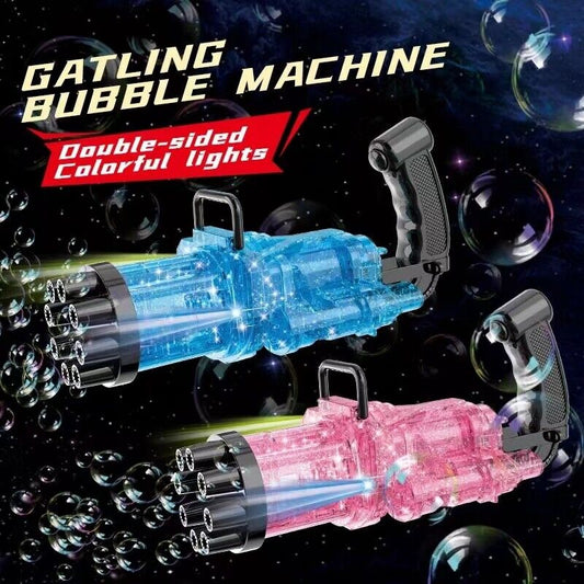 Gatling Bubble Machine with Lights - 8-Hole