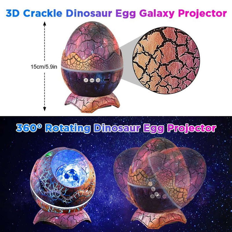 Prehistoric Magic Dinosaur Egg LED Projector Bluetooth Speaker